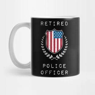 Retired Police Officer Proud Patriotic Officer American Flag Mug